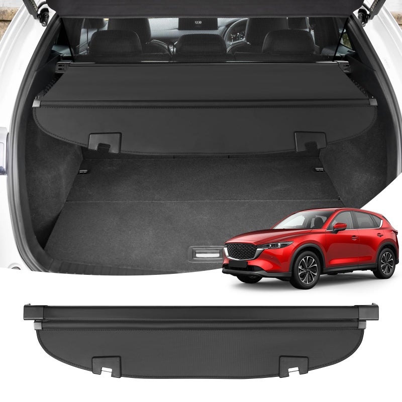 Powerty غطاء شحن باورتي لمازدا CX5 CX-5 2017-2024 2025 ملحقات غطاء صندوق قابل للسحب غطاء صندوق مقاوم للماء غطاء أمان للصندوق درع ظل بدون فجوة - Image 1